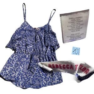 Rebecca Taylor 100% Silk Floral Tank Top Sz XS